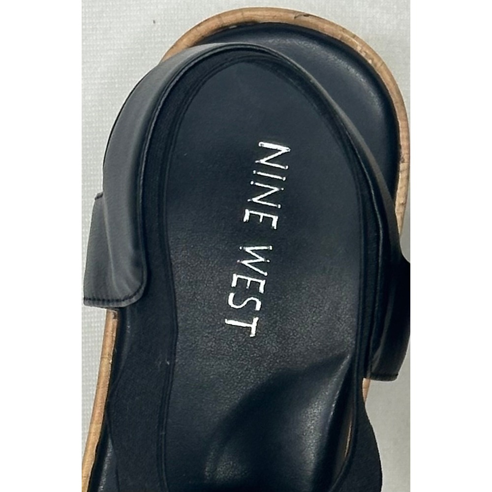 Nine West Womens Black Elastic Cross Strap Platform Sandals Boho Chic Size 8M - Picture 9 of 12